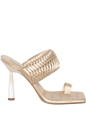 GIABORGHINI Rosie woven heeled sandals - Neutrals