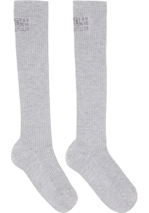 MM6 Maison Margiela Gray Knee-High Socks