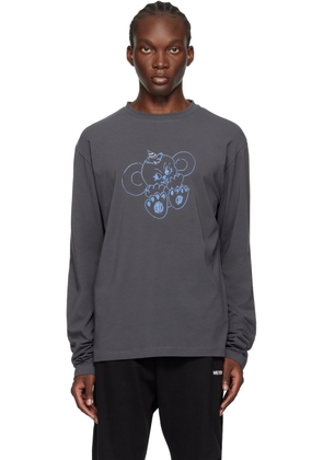 We11done Gray Monster Long Sleeve T-Shirt
