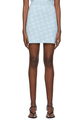 Rokh Blue Viscose Mini Skirt