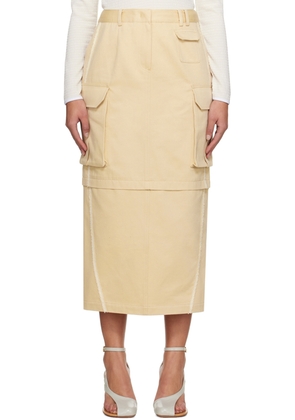 Kijun Beige Joel Cargo Maxi Skirt