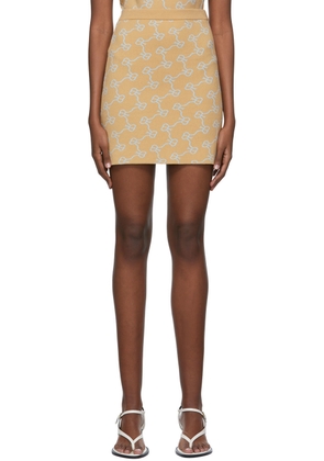 Rokh Beige Viscose Mini Skirt