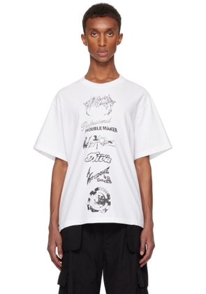 We11done White Multi Logo T-shirt