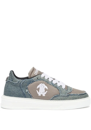 Roberto Cavalli denim-panel sneakers - Blue