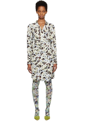 GANNI Off-White Floral Midi Dress