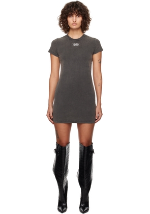 alexanderwang.t Gray Blade Logo-Embossed Minidress