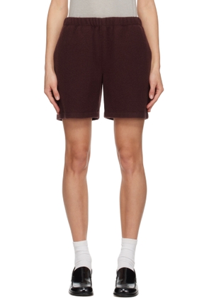 Rier SSENSE Exclusive Burgundy Fleece Shorts