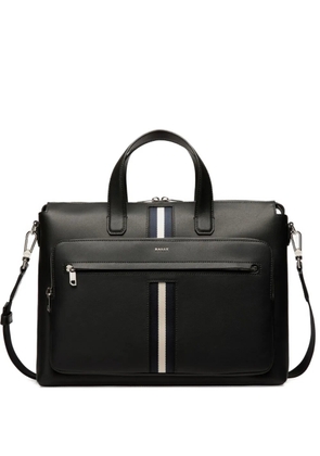 Bally striped leather briefcase - Black