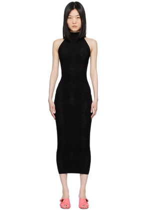 Balmain Black Argyle Midi Dress