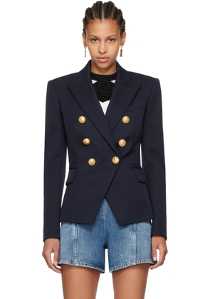 Balmain Navy Double-Breasted Blazer
