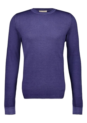 120% Lino crew-neck long sleeve T-shirt - Blue