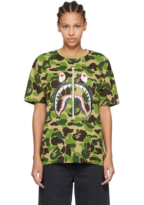 BAPE Khaki ABC Camo Crystal Stone Shark T-Shirt