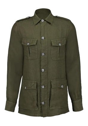 120% Lino cargo-pockets linen shirt - Green