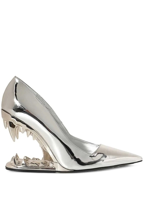 GCDS 110mm Morso Mirror pointed-toe pumps - Grey