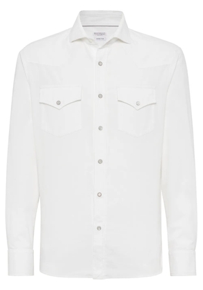 Brunello Cucinelli corduroy cotton shirt - White