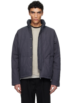 Izzue Gray Indigo-Dyed Down Jacket
