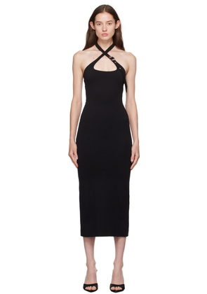 The Attico Black Halter Neck Midi Dress
