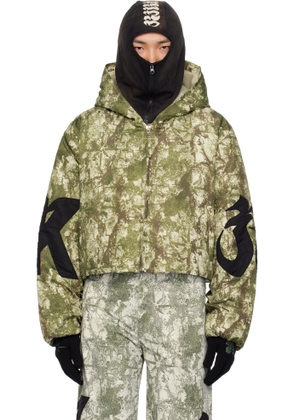 KUSIKOHC Green Pattern Anorak Windbreaker Jacket