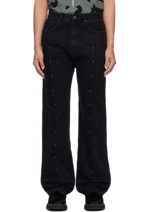 KUSIKOHC Black Single Rivet Jeans