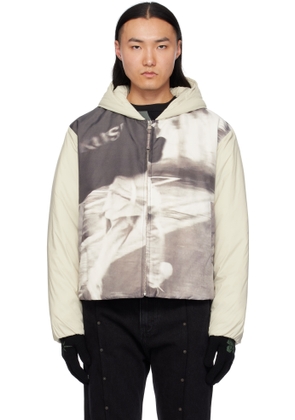 KUSIKOHC Off-White & Gray Padded Printed Jacket