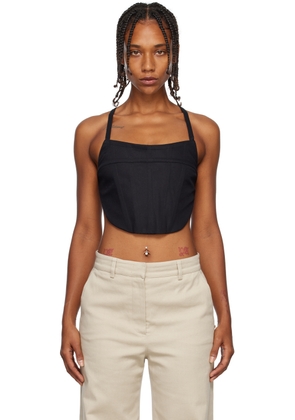 Rosetta Getty Black Tie Back Corset