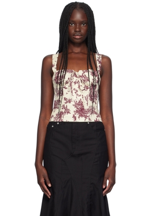 Miaou Red & Off-White Agnes Corset