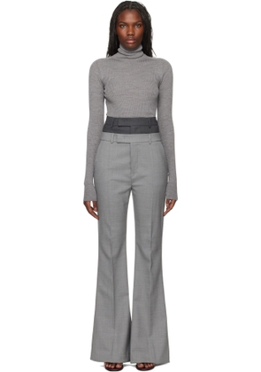 Sportmax Gray Flared Trousers