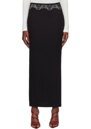 Christopher Esber Black Lace Insert Maxi Skirt