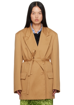 Dries Van Noten Tan Oversized Blazer