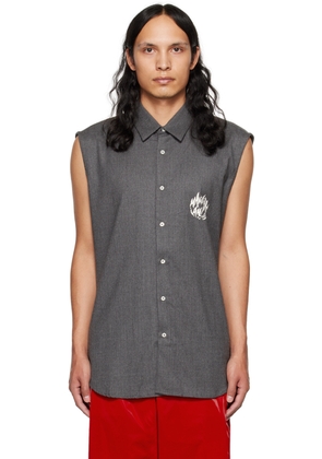 Maximilian Davis Gray Printed Shirt
