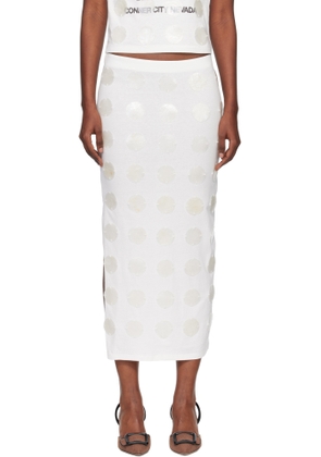 Conner Ives White Mother of Pearl Paillette Maxi Skirt