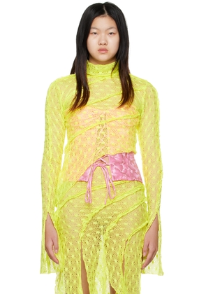 KIM SHUI SSENSE Exclusive Yellow Asymmetrical Turtleneck