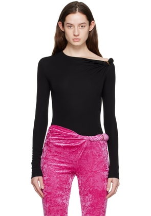 Versace Black 'La Greca' Bodysuit