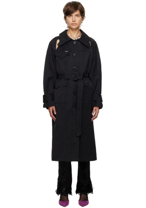 lesugiatelier Black Cut Out Trench Coat