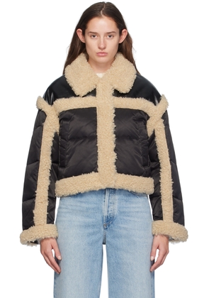 Stand Studio Black Mary Faux-Shearling Down Jacket