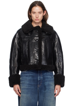 Stand Studio Black Aby Faux-Leather Jacket