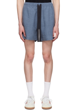 COMMAS Blue Linen Lounge Shorts