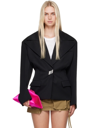 The Attico Black Single-Breasted Blazer