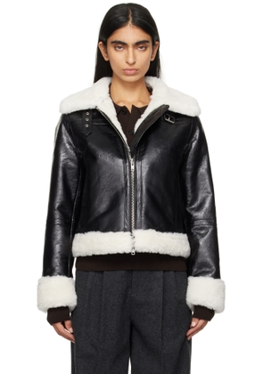 Stand Studio Black & Off-White Lorelle Faux-Shearling Jacket