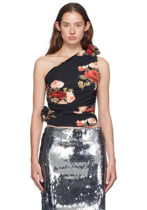 Magda Butrym Black Floral Tank Top