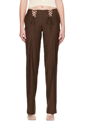 Aya Muse Brown Tule Trousers