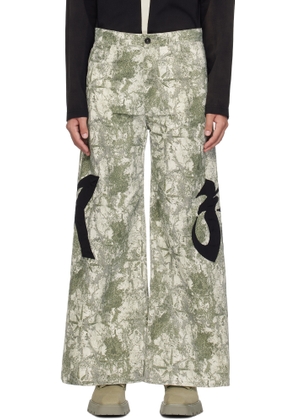 KUSIKOHC Green 'Right To Fail' Oversized Trousers