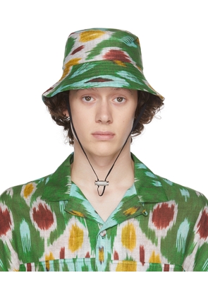 Erdem Green Cotton Bucket Hat