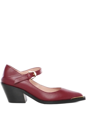 Coccinelle buckle strap leather pumps - Red