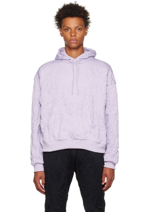 John Elliott Purple Crinkled Hoodie