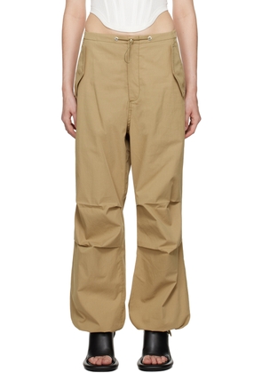 Dion Lee Khaki Toggle Parachute Trousers