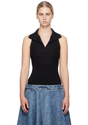ALAÏA Black Spread Collar Bodysuit
