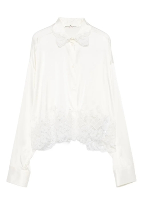 Ermanno Scervino lace-trimmed long-sleeve shirt - Neutrals