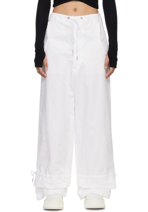 Dion Lee White Eyelet Tie Trousers