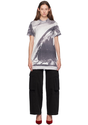 GCDS Gray & White Morso Tee Minidress